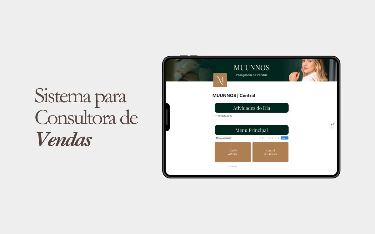 Sistema no Notion para consultora de vendas